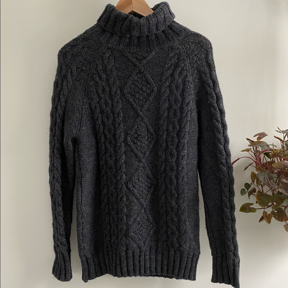 Wool cable knit ‘Polo’ turtleneck S